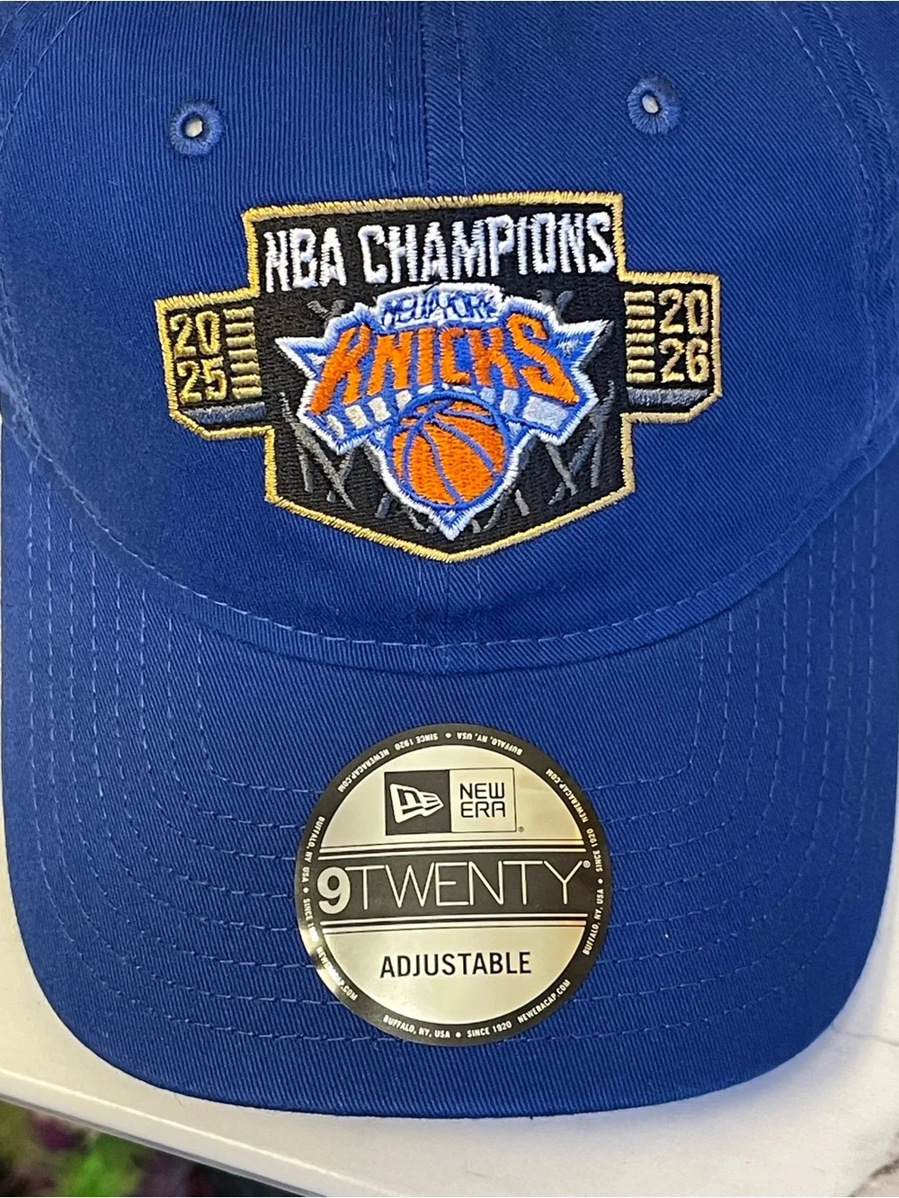 New Era Royal Blue Knicks NBA Champions 9TWENTY Adjustable Hat
